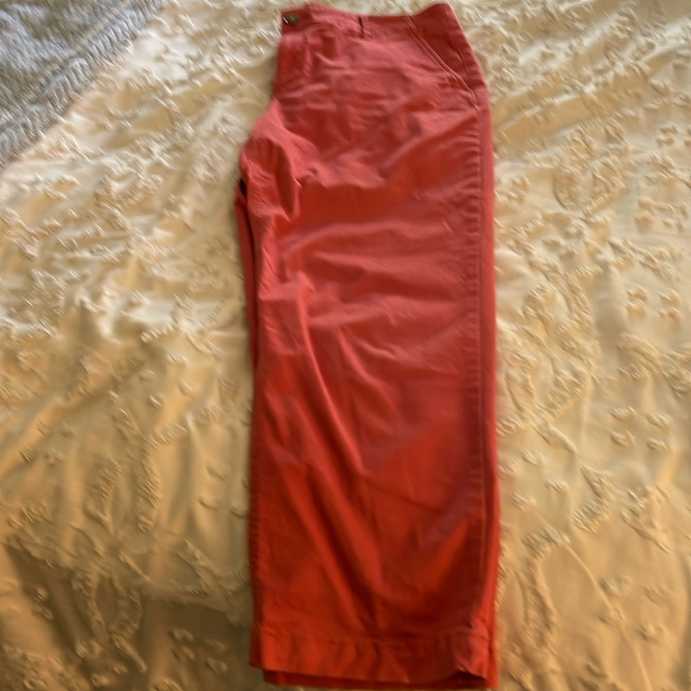 Salmon colored cropped Loft chinos